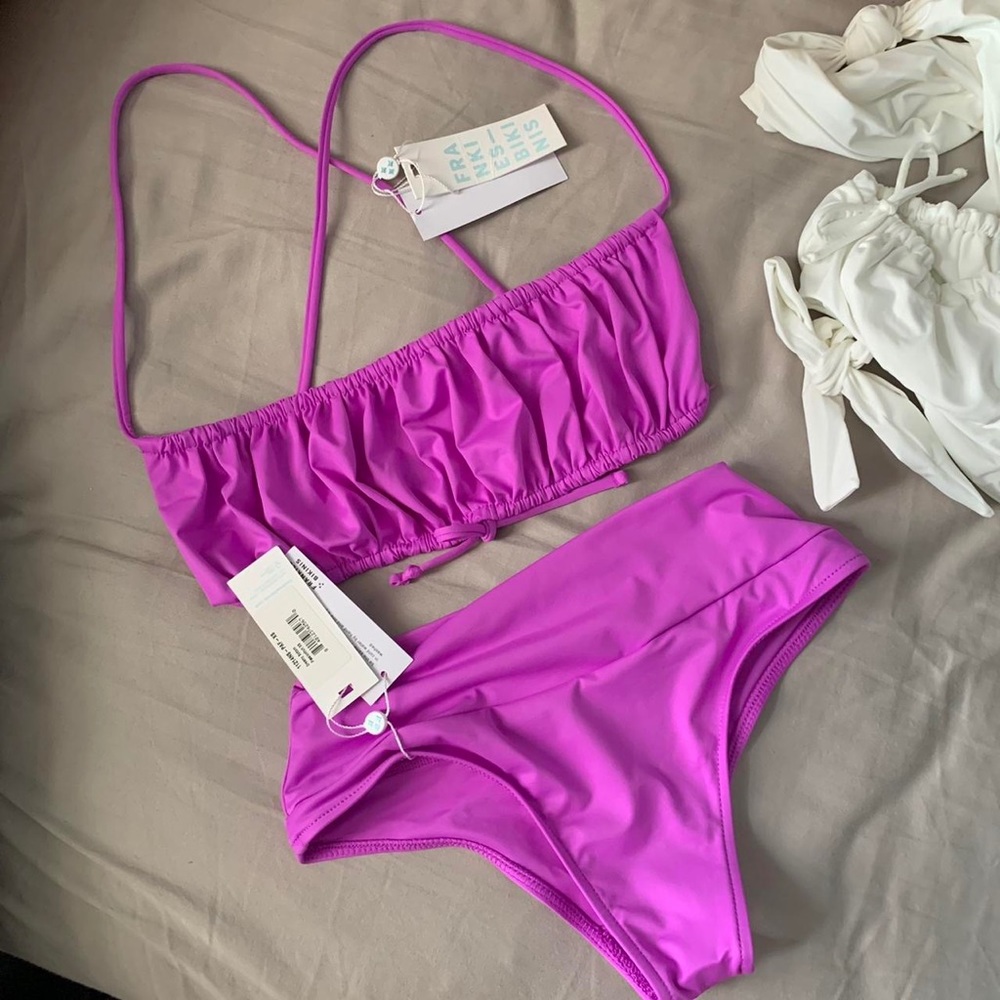 Magenta pink frankie's bikini set